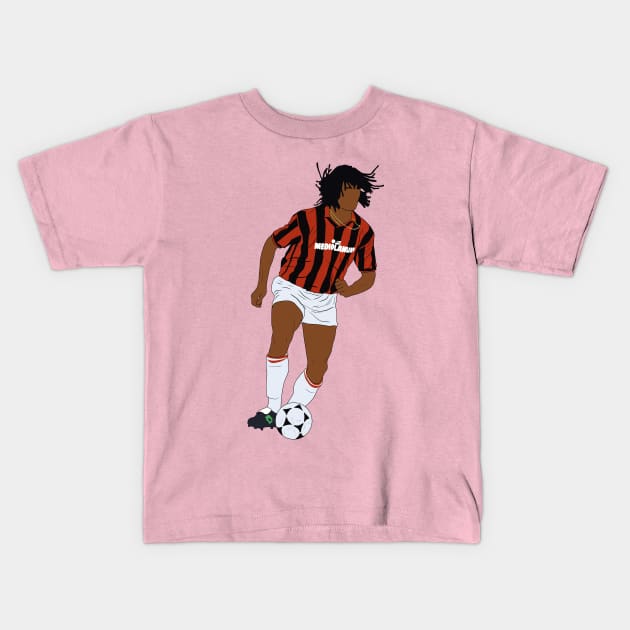 Ruud Gullit Milan 90s Minimalist Aesthetic Kids T-Shirt by NostalgiaUltra